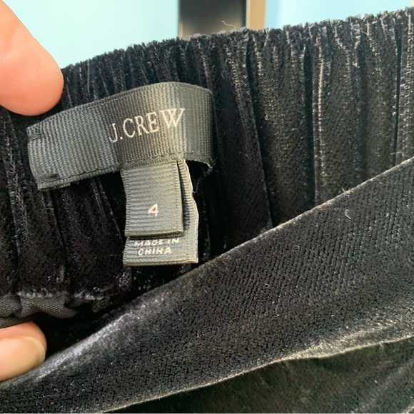 J. Crew Easy Black Velvet Pants - Picture 4 of 6